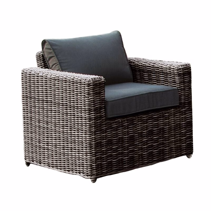 ARIZONA 1-Seat Grey/Brown Wicker (Cushions Anthracite)