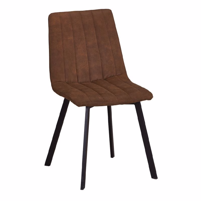 BETTY Chair Black Metal/Suede Brown Fabric
