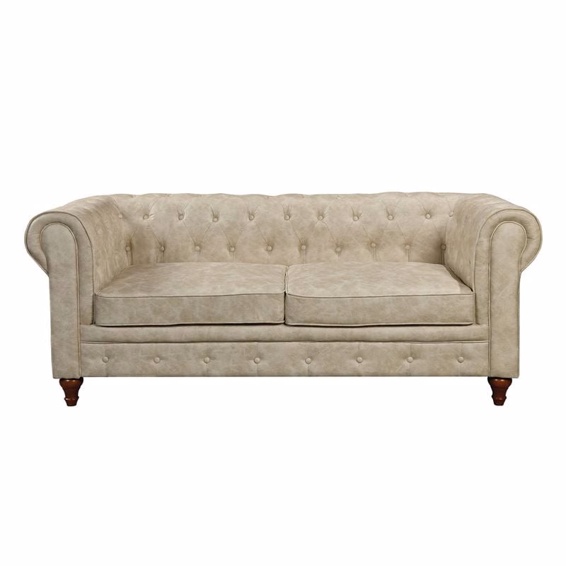 CHESTERFIELD York 3-Seater Sofa Beige Fabric