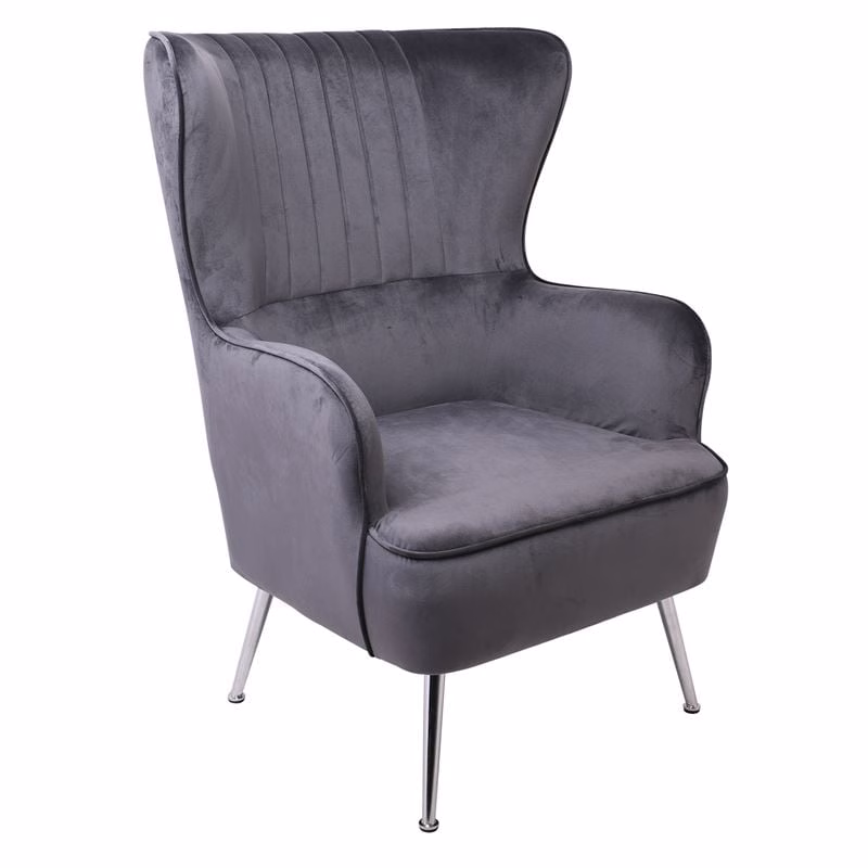 CROMA Armchair Fabric Grey Velure