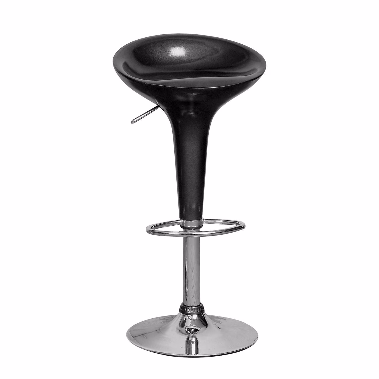 DISCO Bar Stool ABS Black/Chromed Base - Image 2