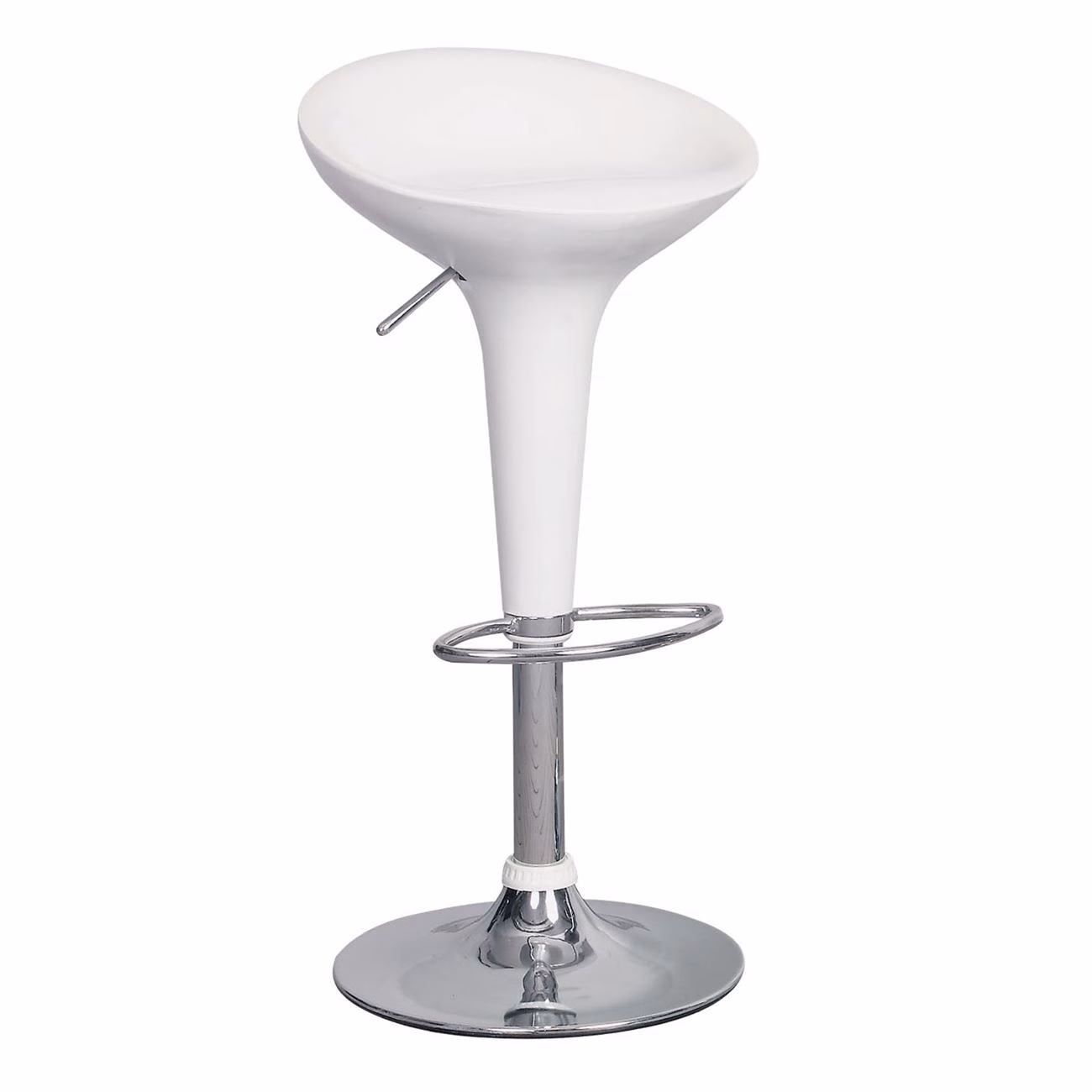 DISCO Bar Stool ABS White/Chromed Base - Image 2