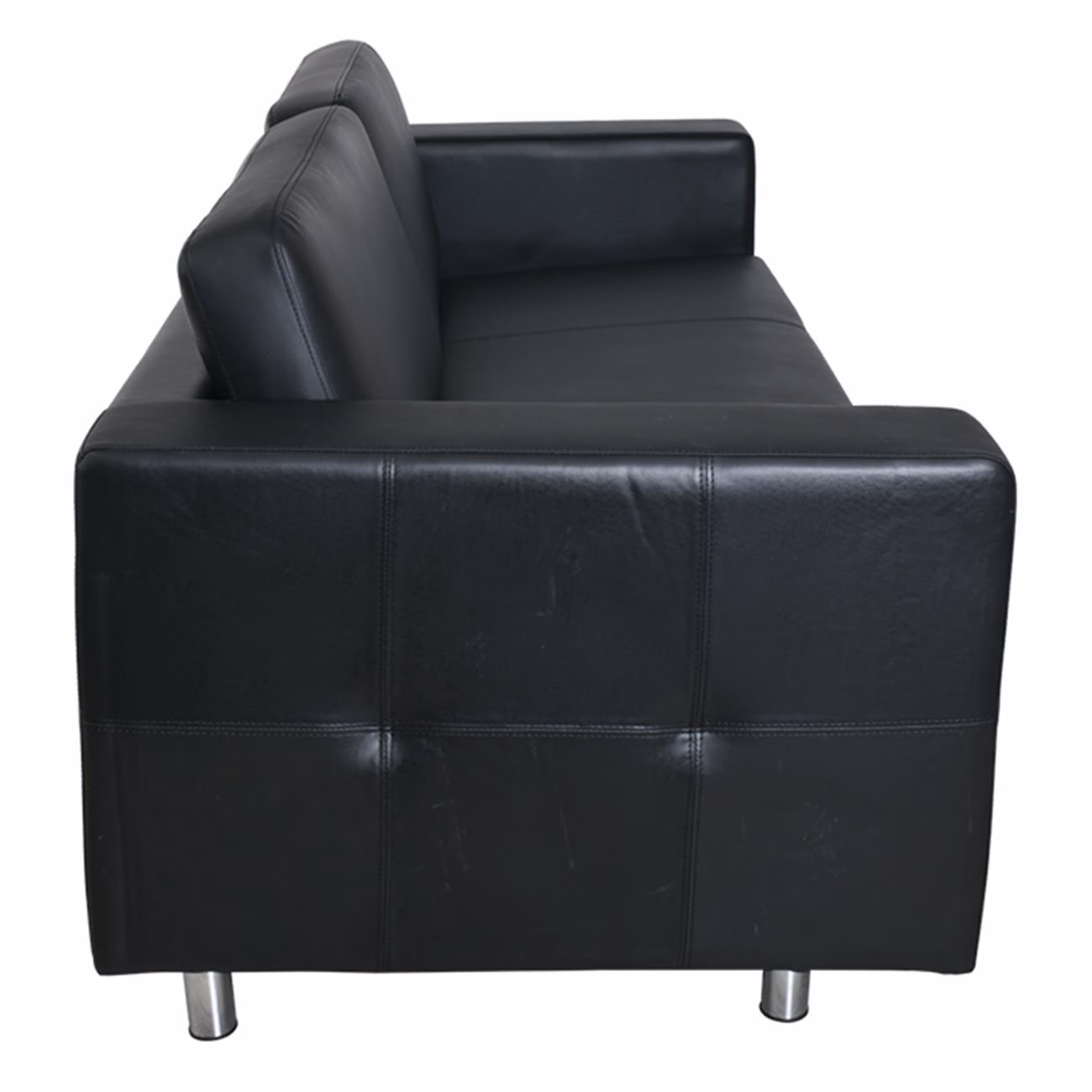 ALAMO 3-Seater Sofa Βlack Pu - Image 4