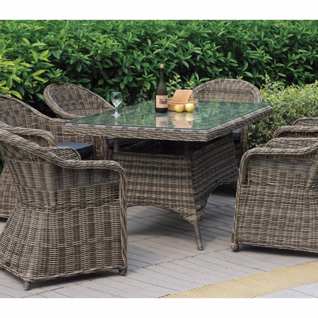 MONTANA Armchair Grey/Brown Wicker (Cushion Anthracite) - Image 3