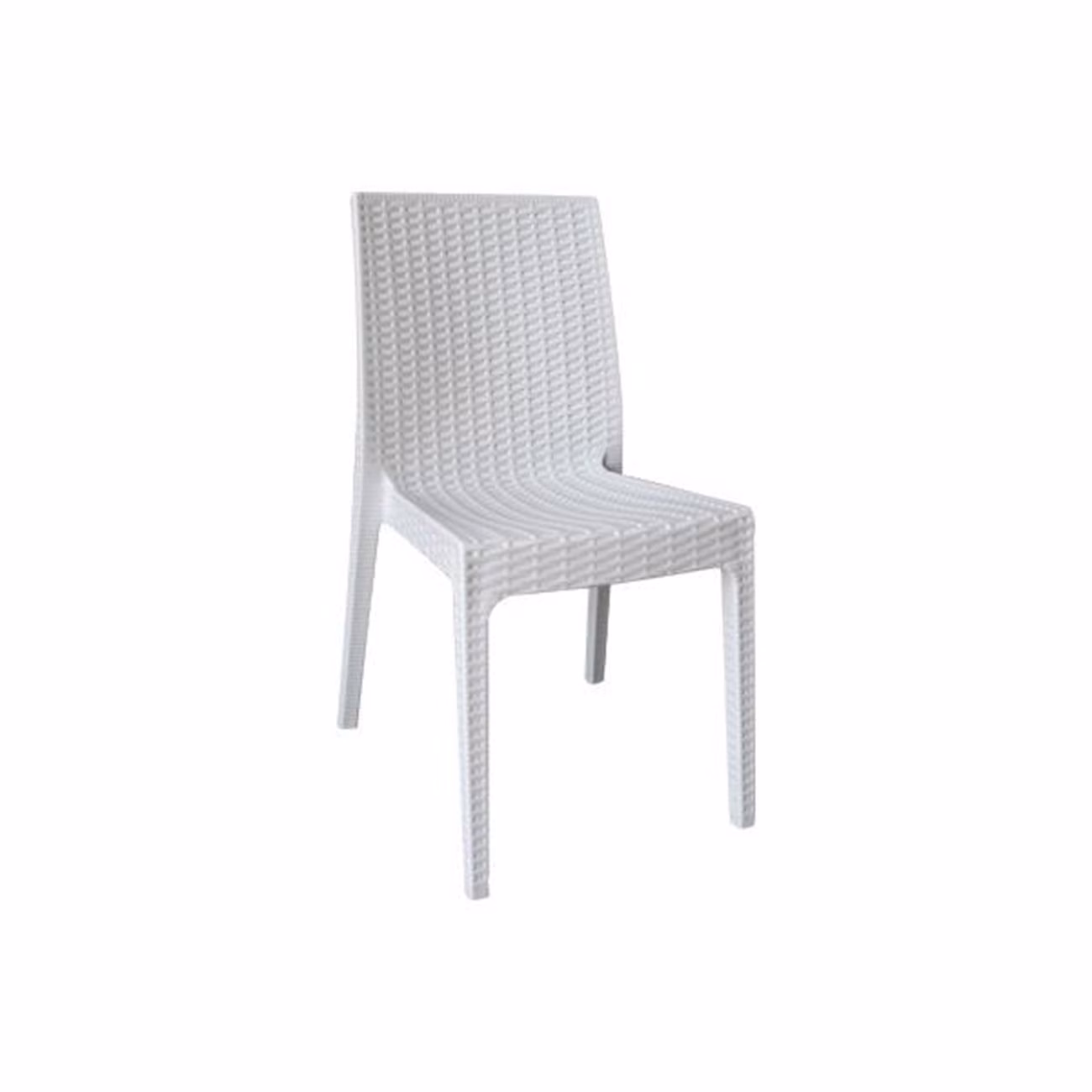 DAFNE Stackable Chair PP-UV White (Rattan Look) - Image 2