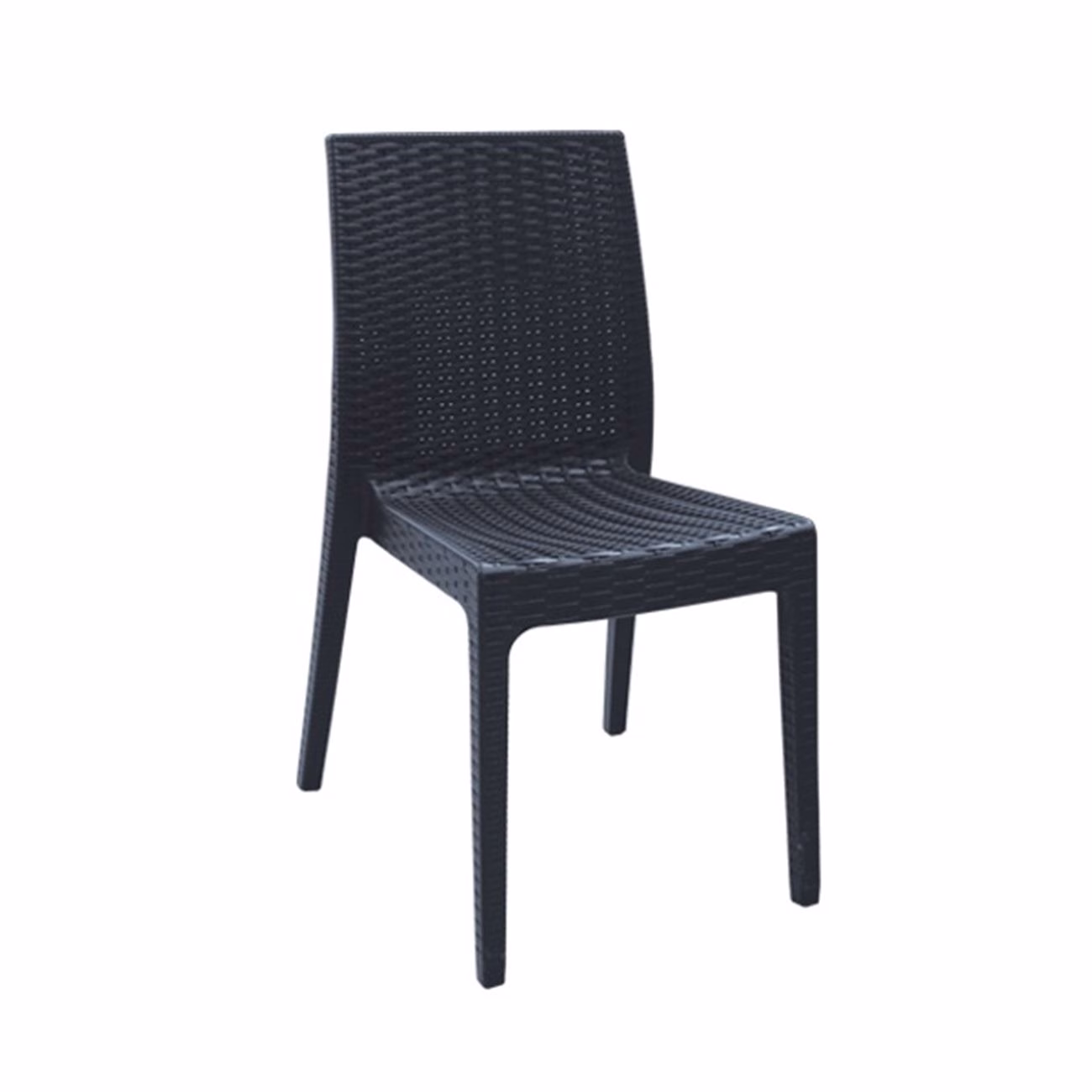 DAFNE Stackable Chair PP-UV Anthracite (Rattan Look) - Image 2