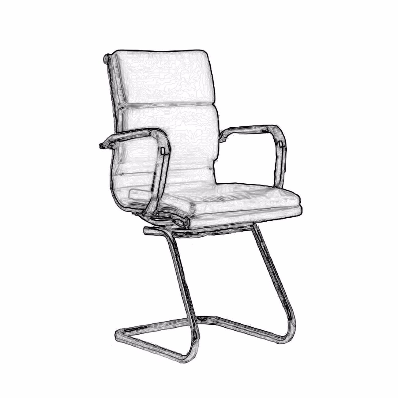 BF4800V Office Visitor Armchair White Pu - Image 3