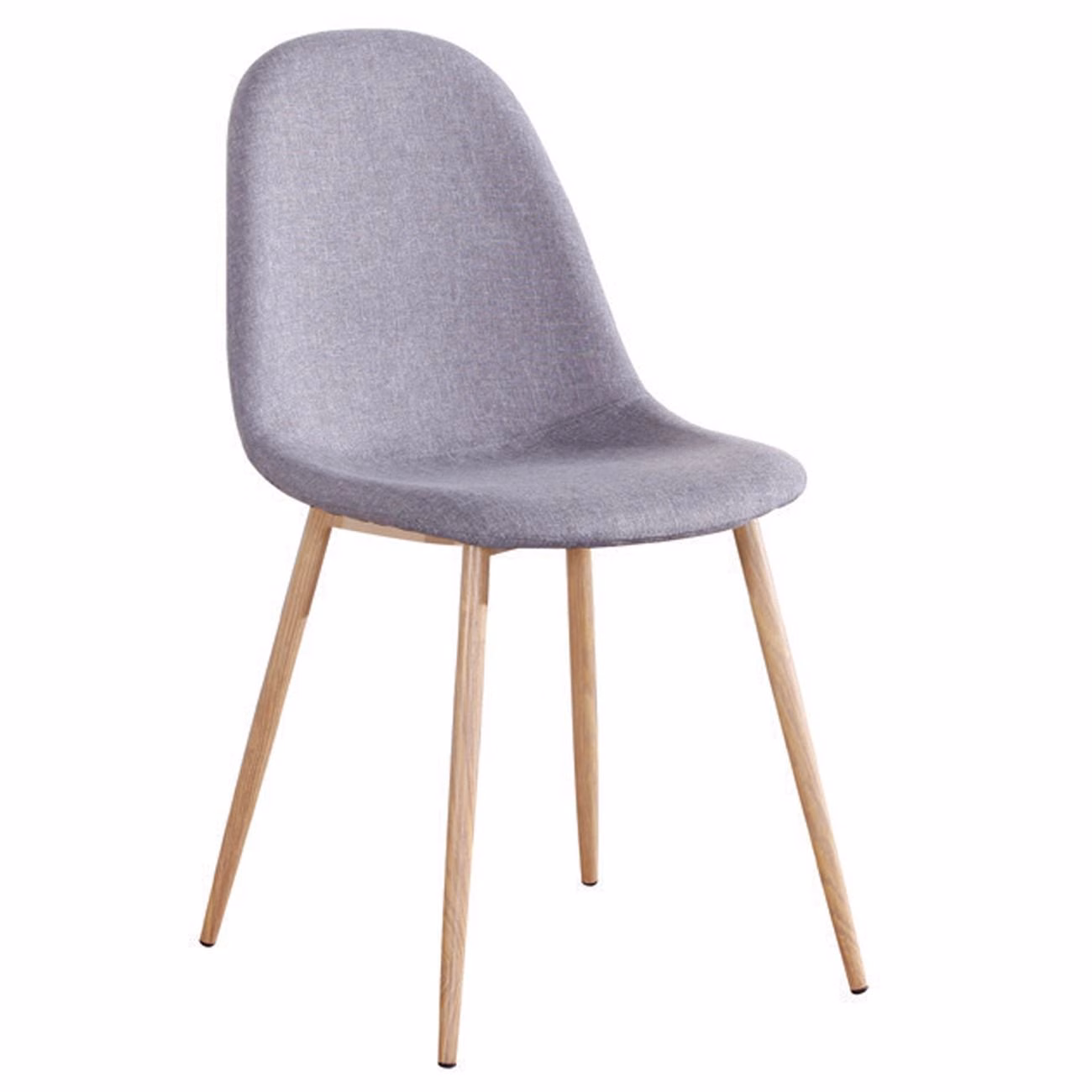 CELINA Natural Metal Chair, Grey Fabric - Image 2