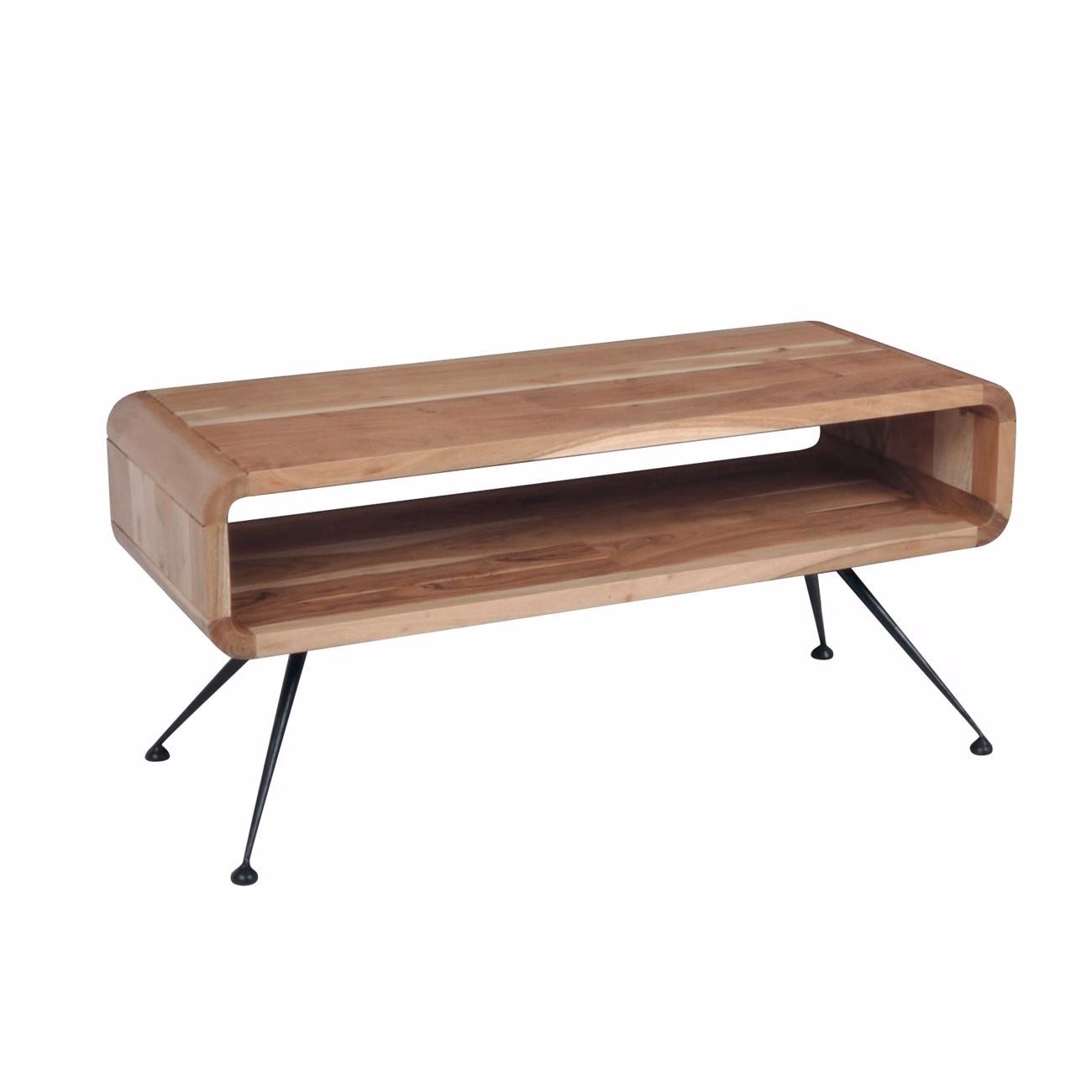 CAMEO Coffee Table 100x40x45 Acacia Natural Finish (Black Paint) - Image 2