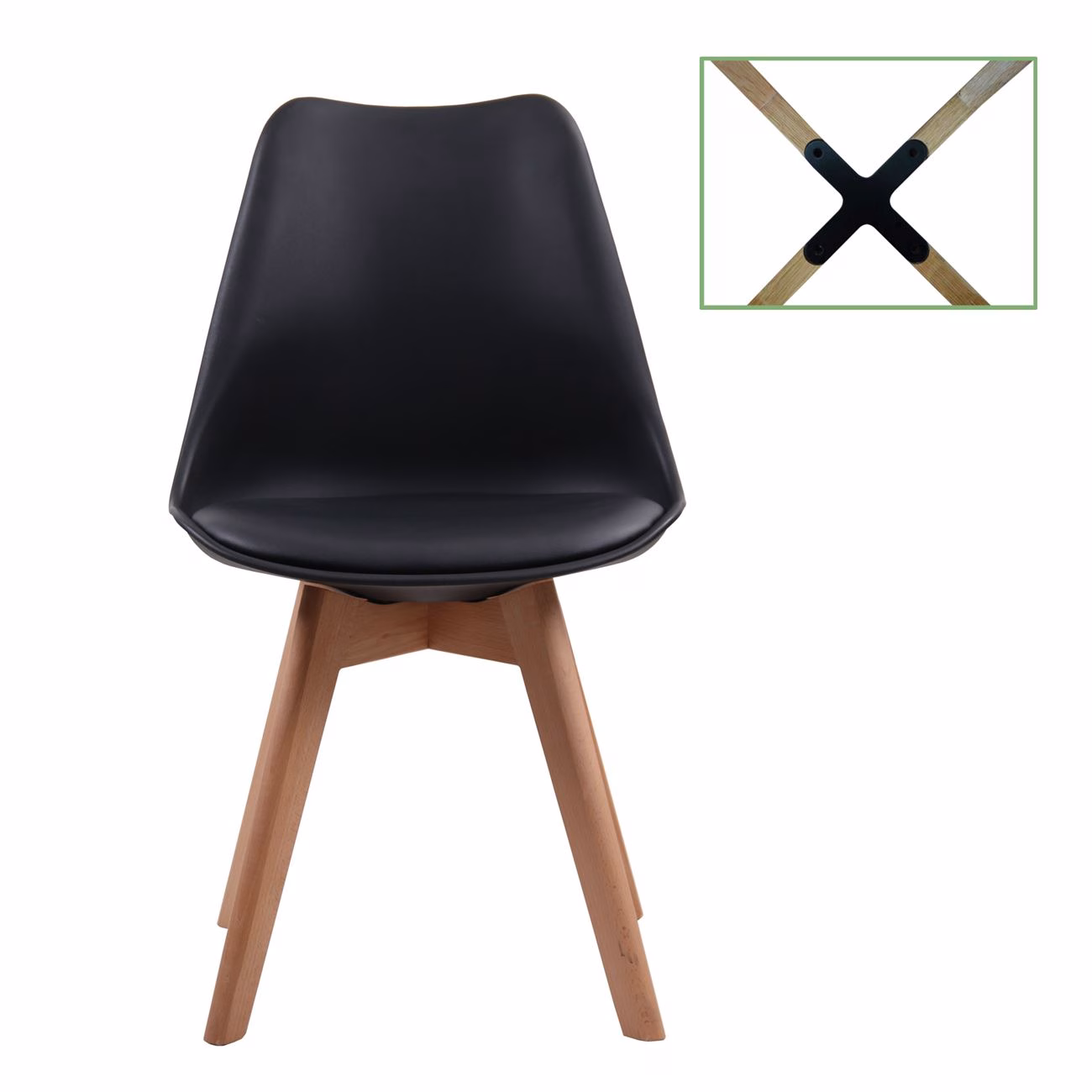 MARTIN Chair PP Black (Metal cross) / assembled cushion - Image 2