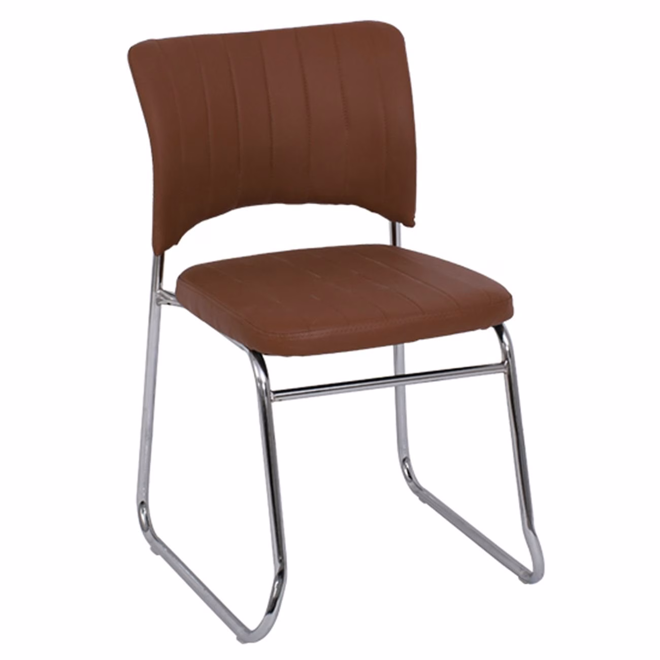 VENUS Chair/Chromed Frame/Brown Pu - Image 2