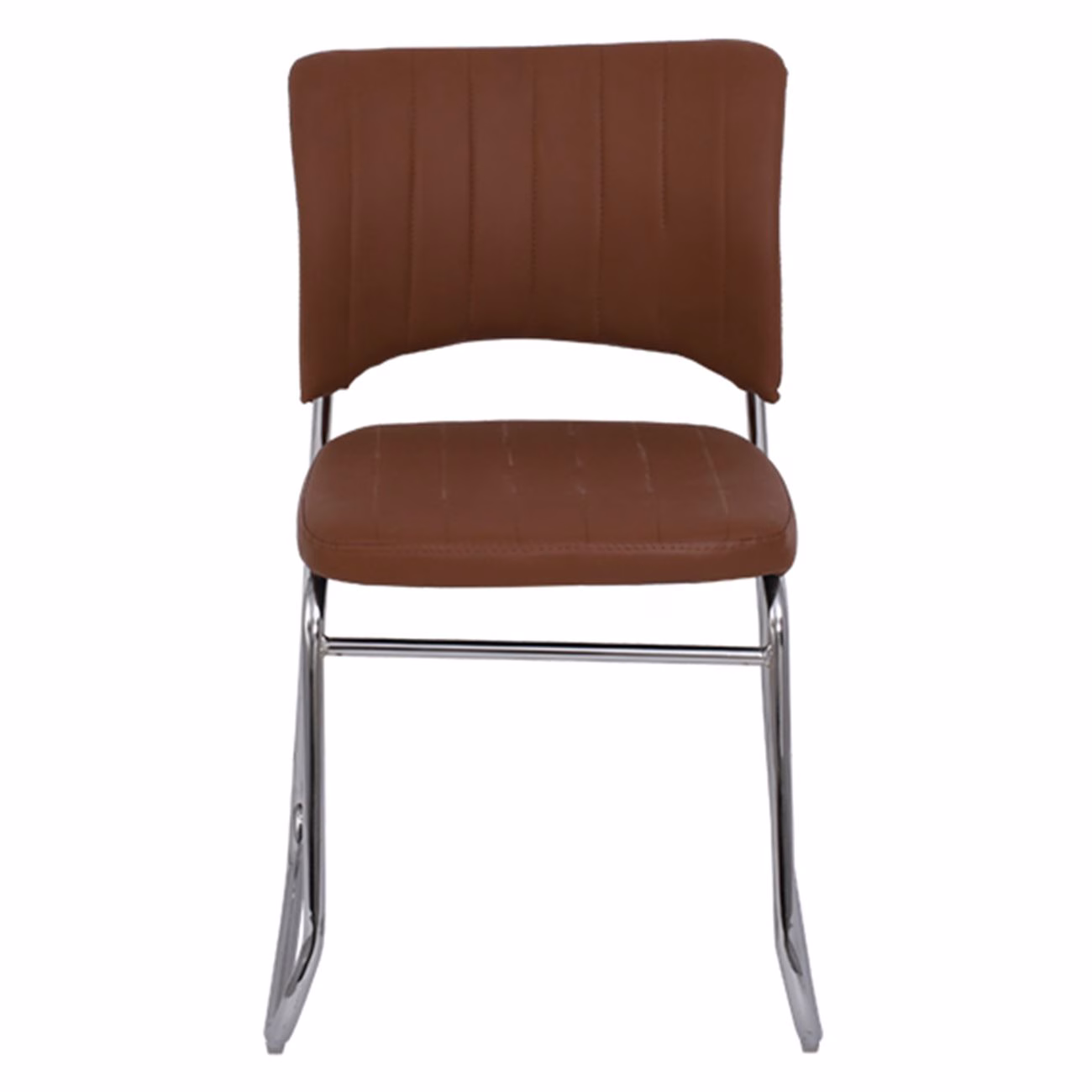 VENUS Chair/Chromed Frame/Brown Pu - Image 3