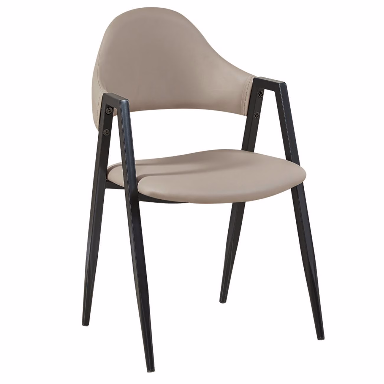 DELTA Armchair Metal Black/Pu Cappuccino - Image 2