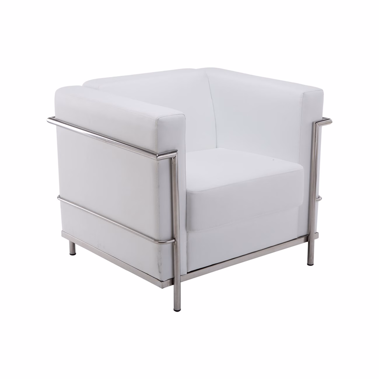 GENOVA Armchair Inox/White Pu - Image 2