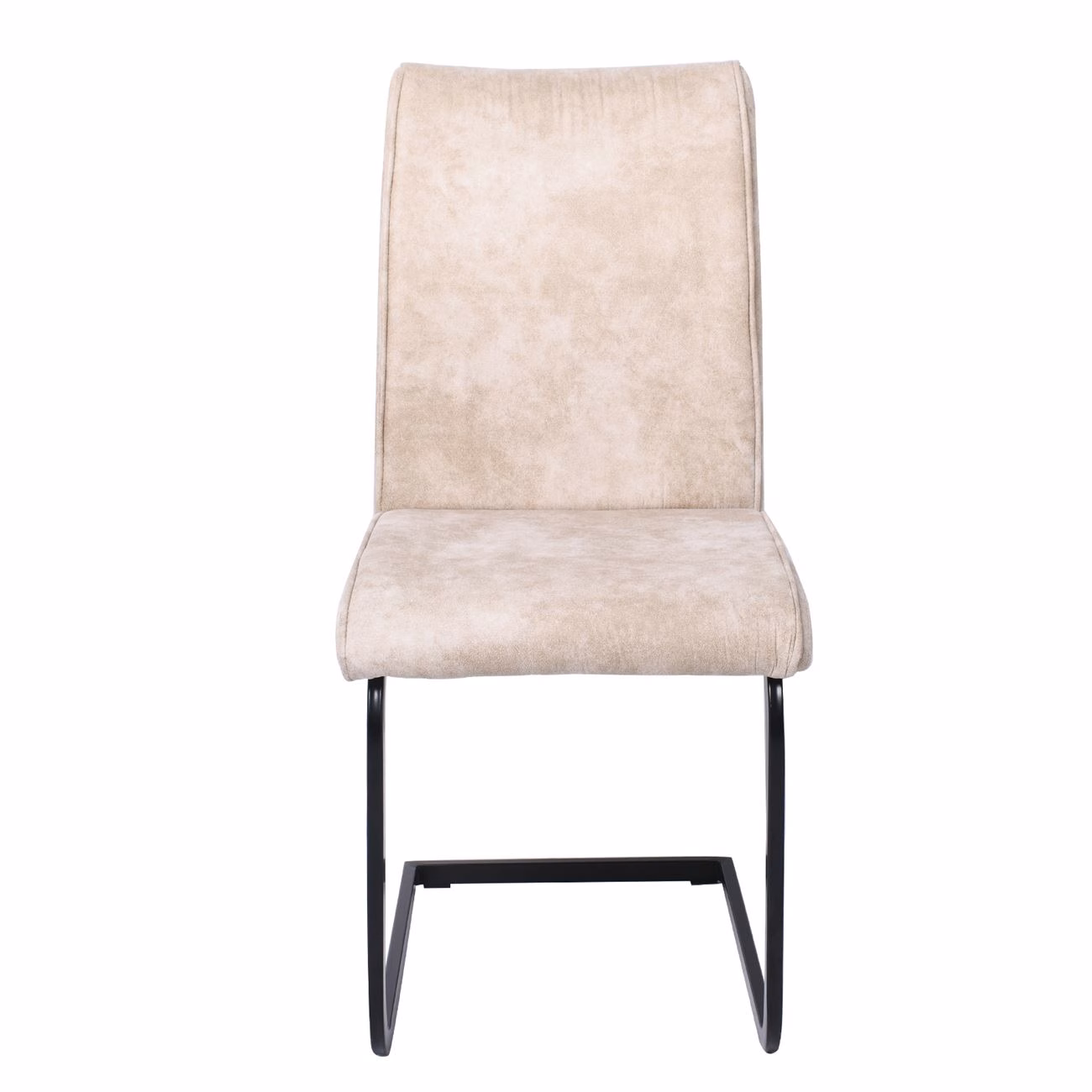 TORY Chair Black Metal/Suede Beige Fabric - Image 3
