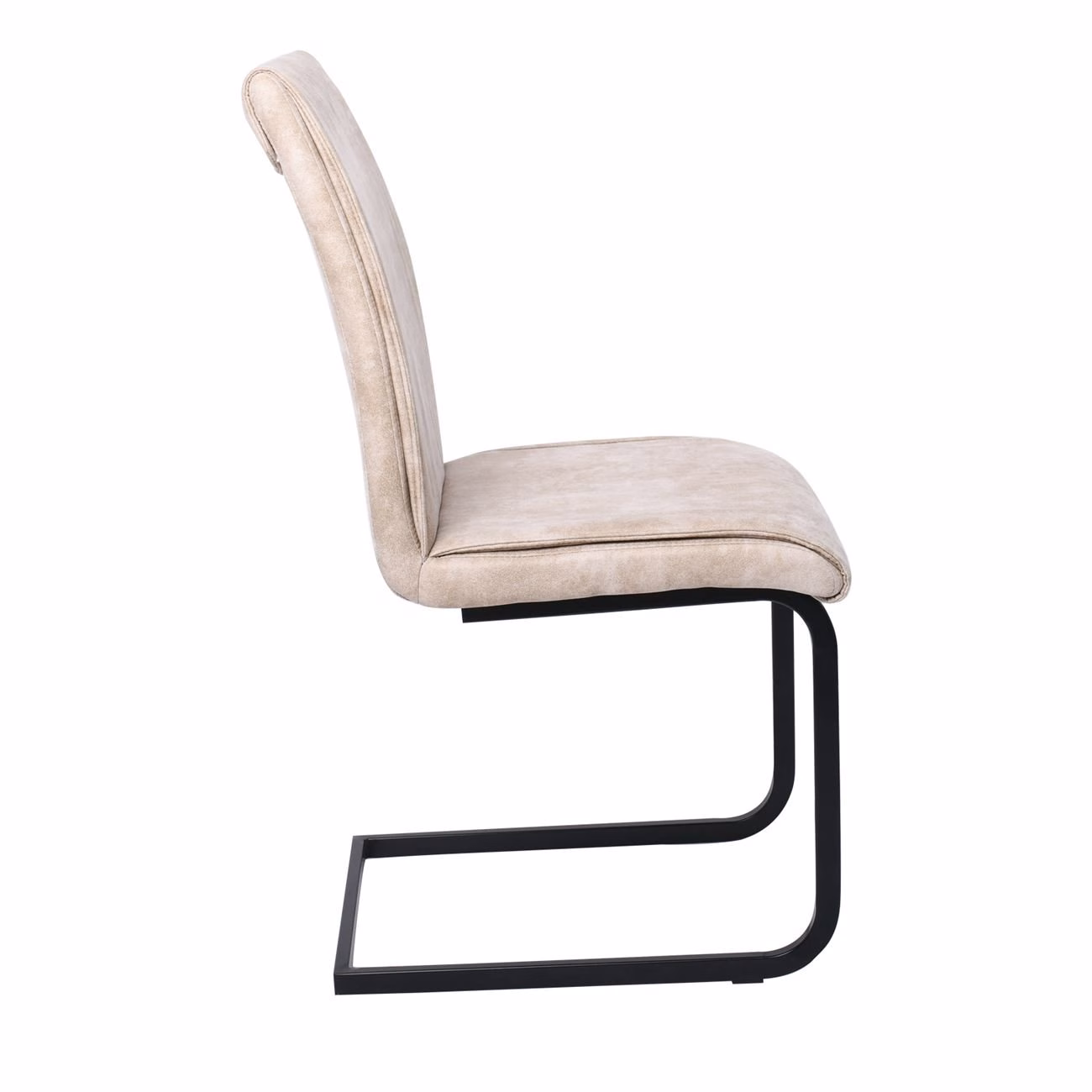 TORY Chair Black Metal/Suede Beige Fabric - Image 4