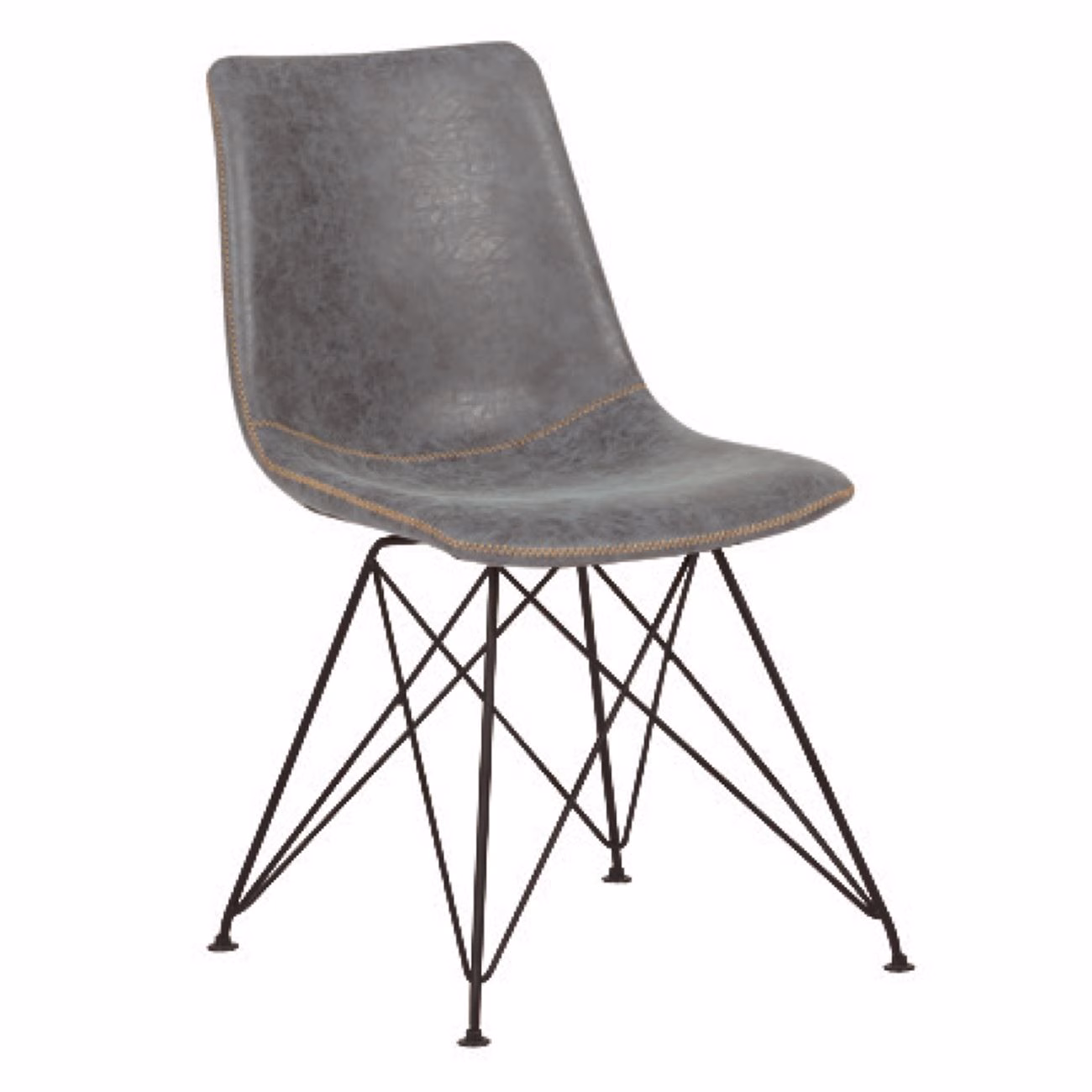 PANTON Chair Black Metal/Pu Vintage Grey - Image 2