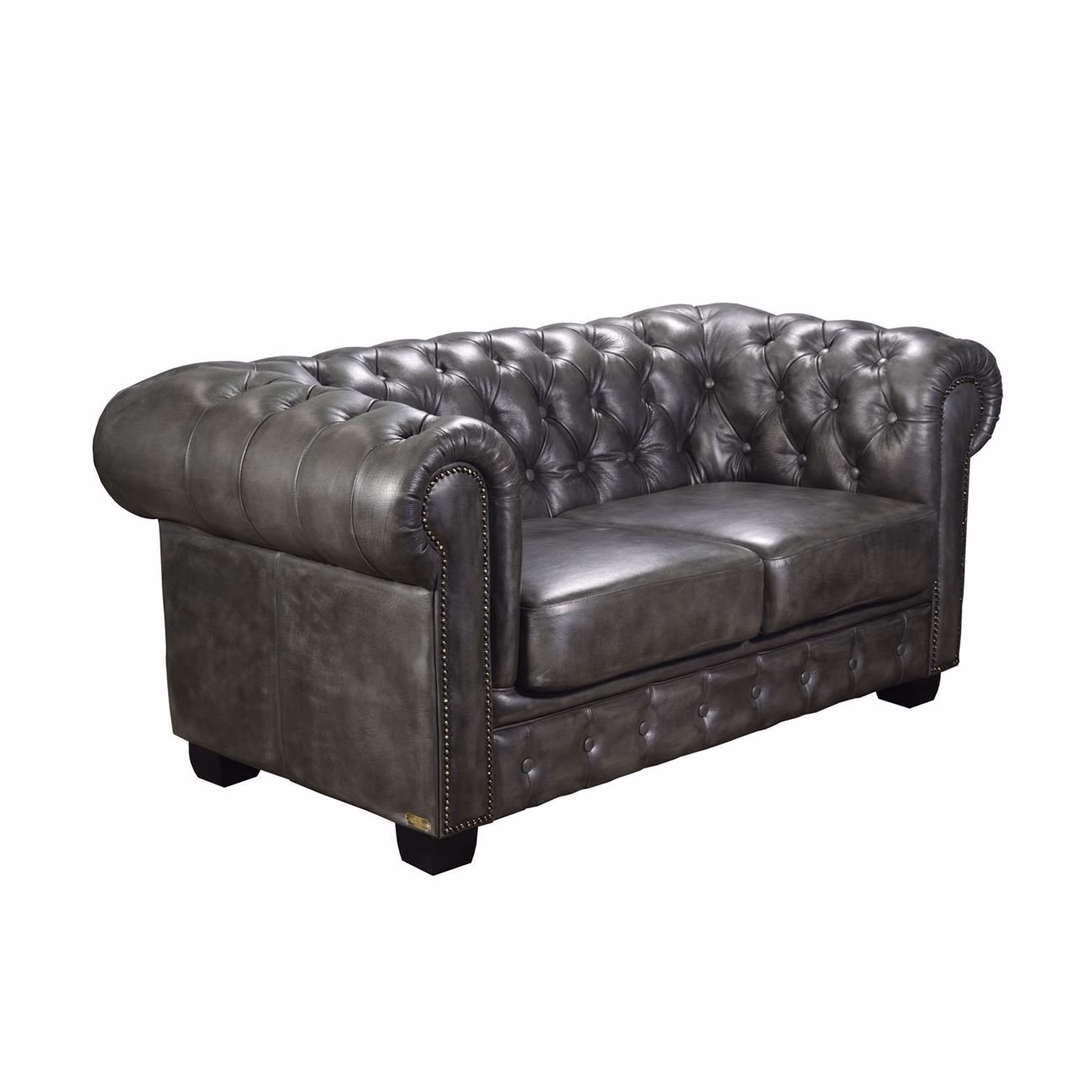CHESTERFIELD Birmingham 2-S Leather Antique Grey - Image 2