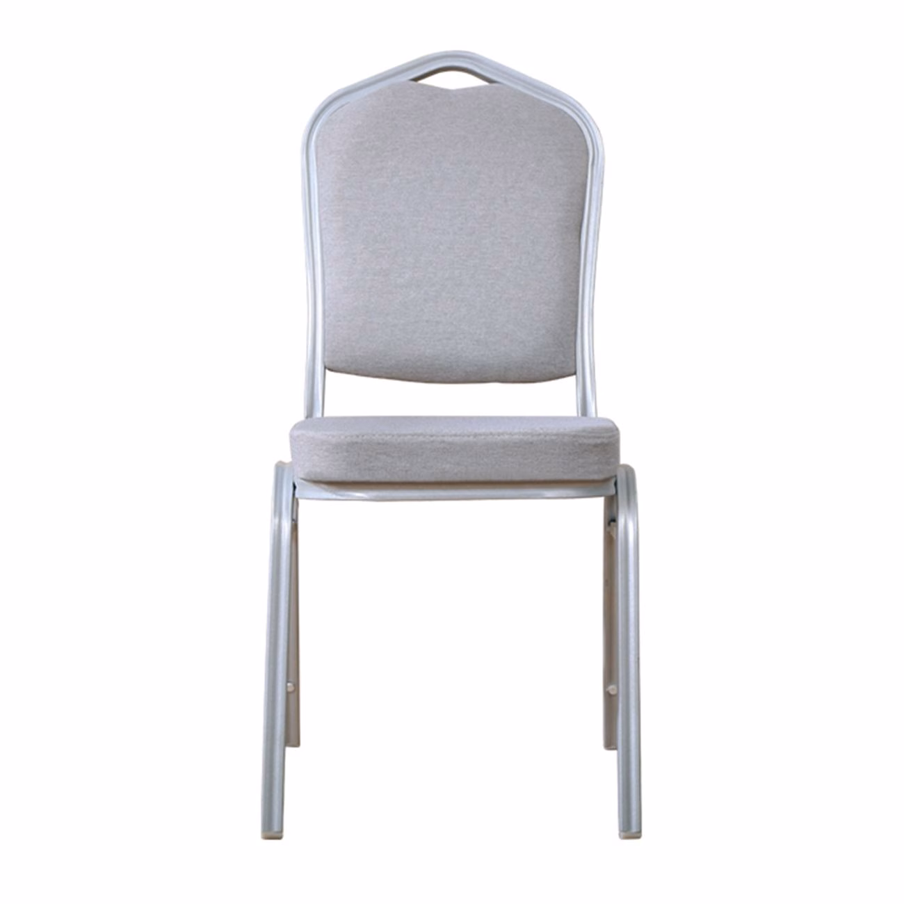 HILTON Banquet chair/Silver Metal Frame/Grey Fabric - Image 3