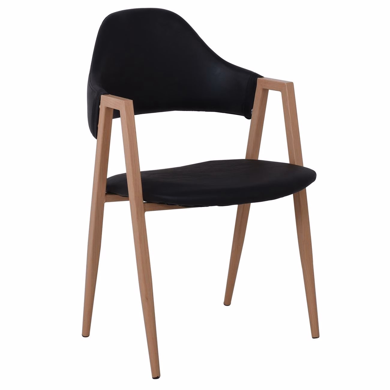 DELTA Armchair Metal Natural/Pu Black - Image 2