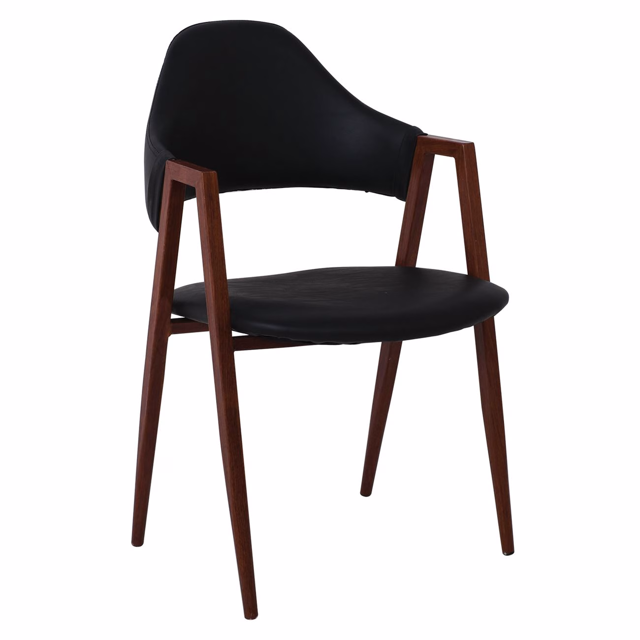 DELTA Armchair Metal Walnut/Pu Black - Image 2