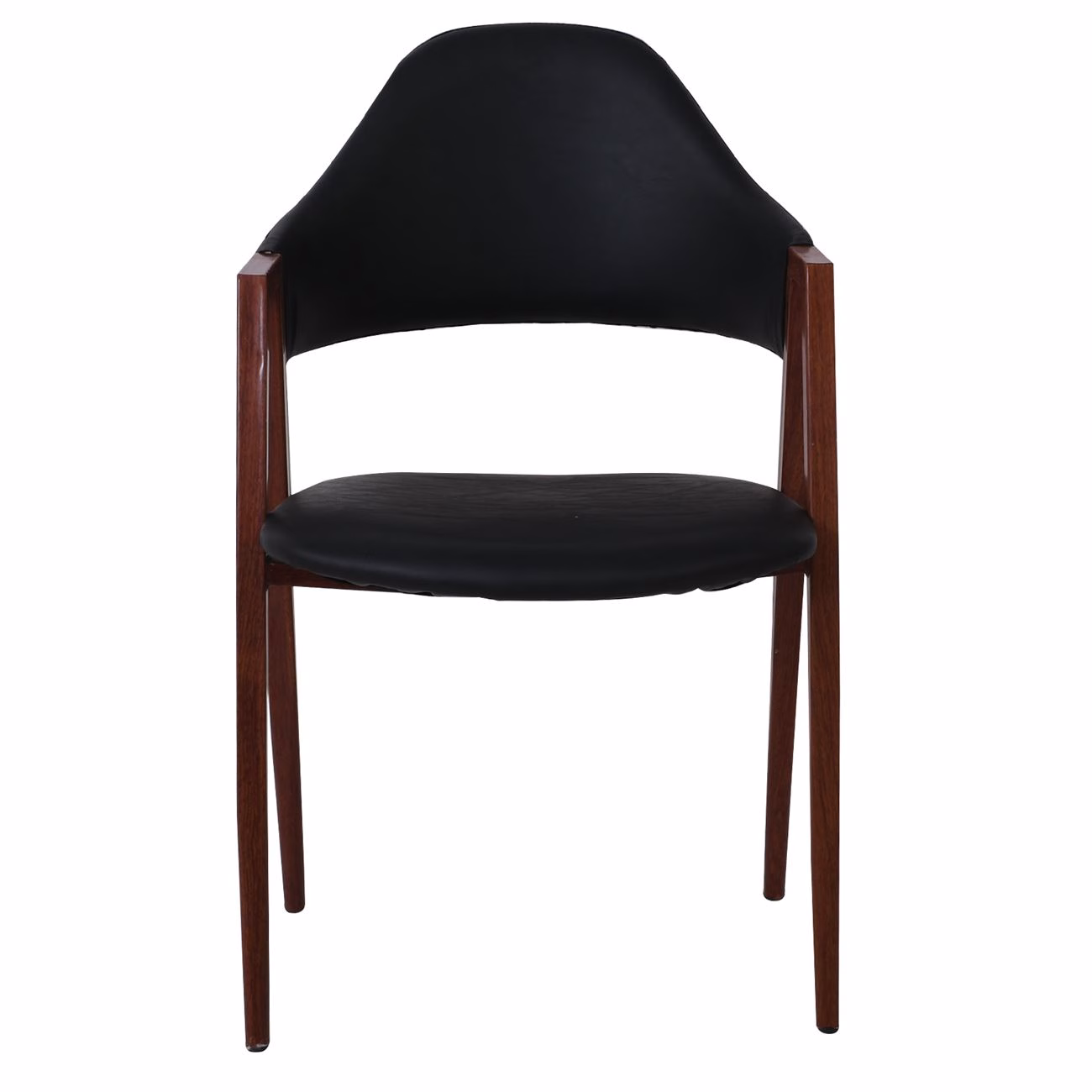 DELTA Armchair Metal Walnut/Pu Black - Image 4