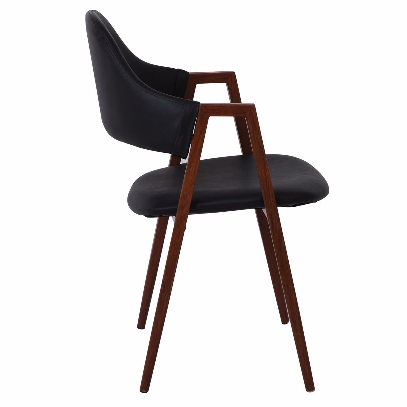 DELTA Armchair Metal Walnut/Pu Black - Image 5
