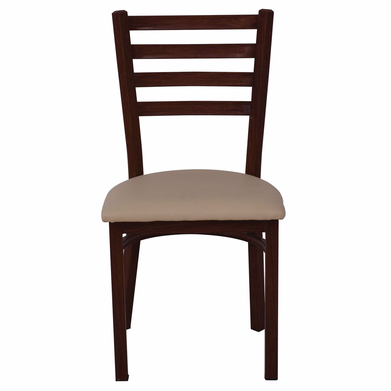 NATURALE Metal Chair Walnut PU Beige - Image 3