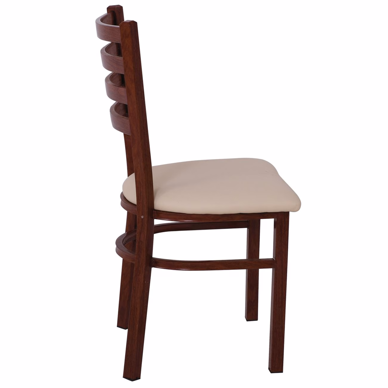 NATURALE Metal Chair Walnut PU Beige - Image 4