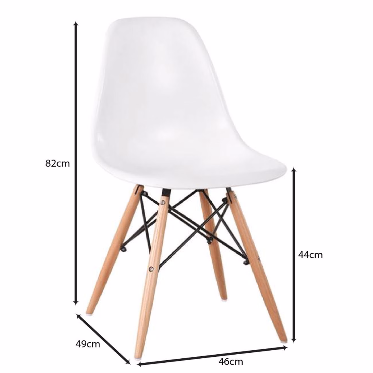 ART Wood Chair (Full K/D) PP White - Image 3