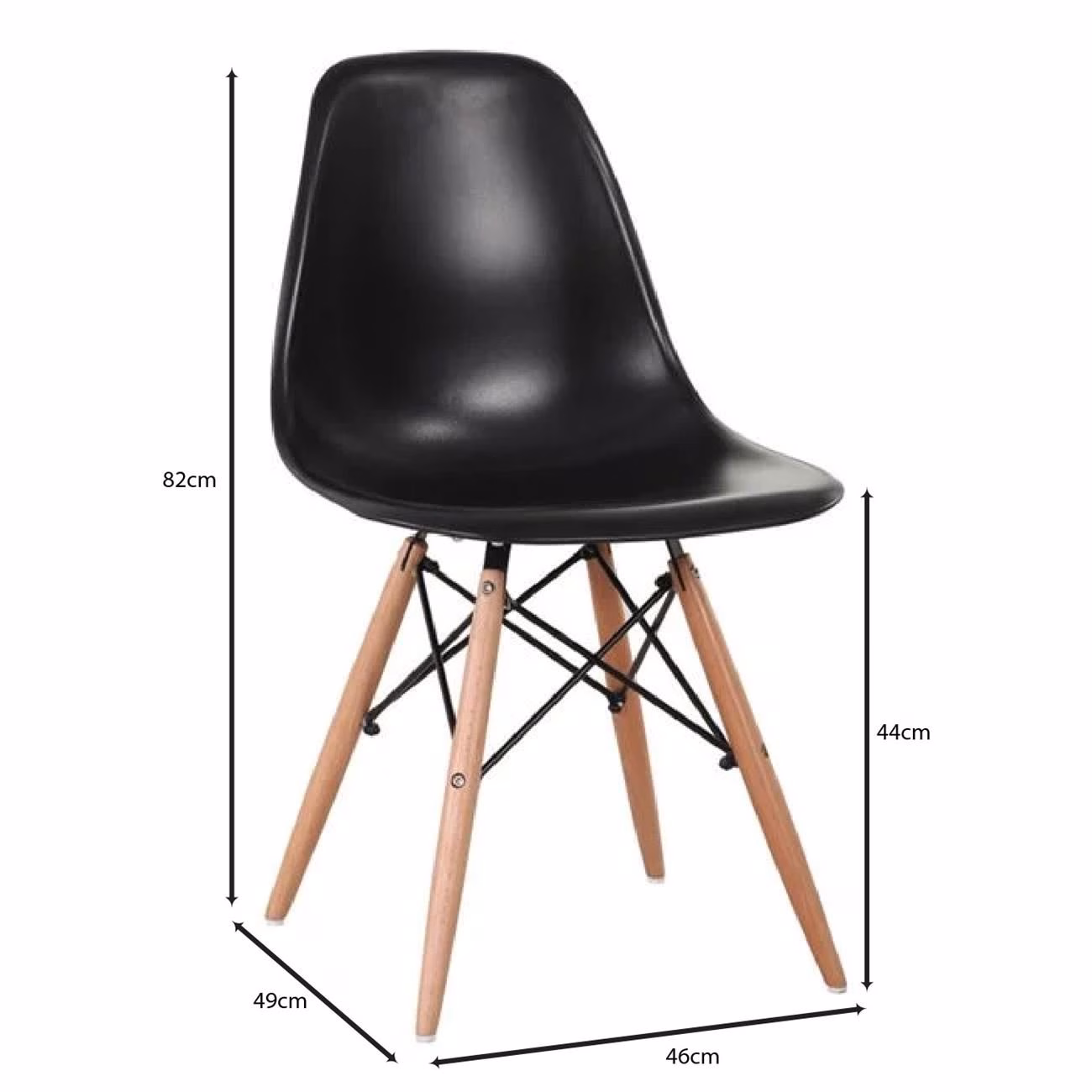 ART Wood Chair (Full K/D) PP Black - Image 3