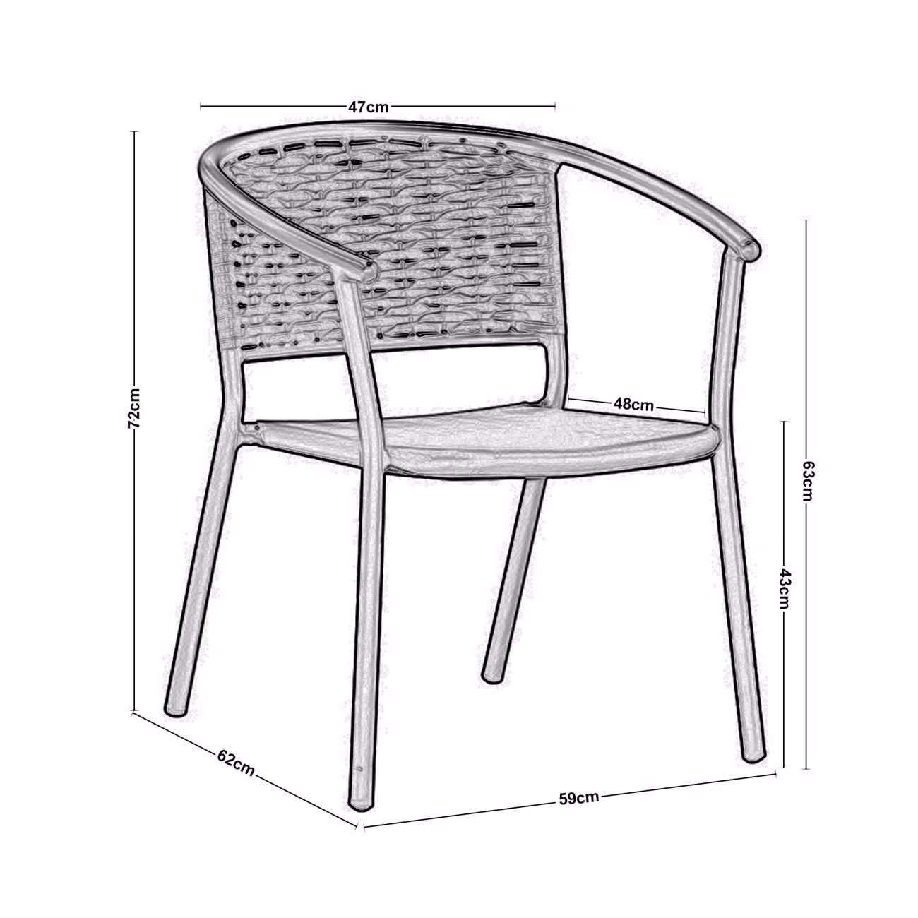 SILVA Armchair Alu Anthracite/Wicker Rocky Brown - Image 3