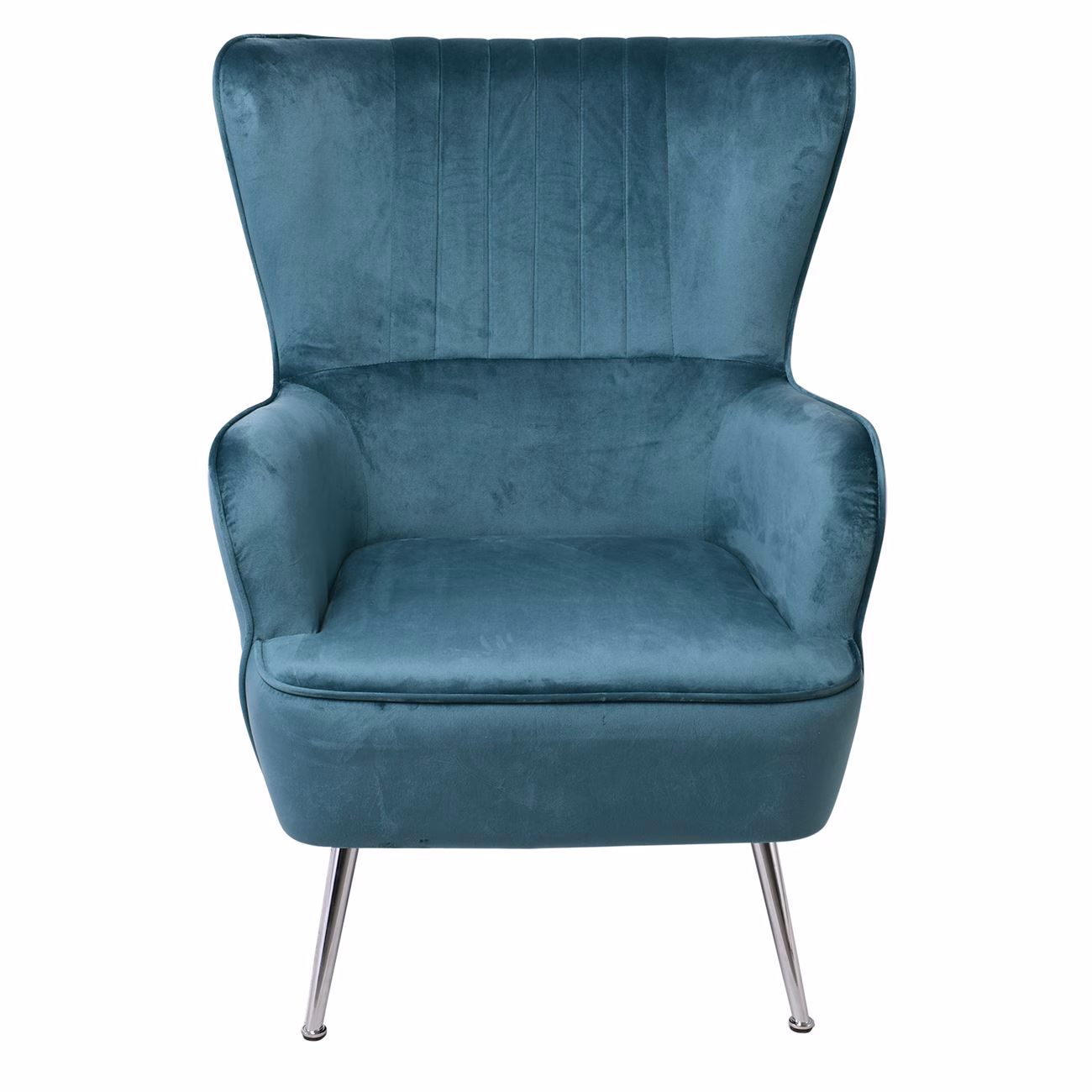 CROMA Armchair Fabric Blue Velure - Image 3
