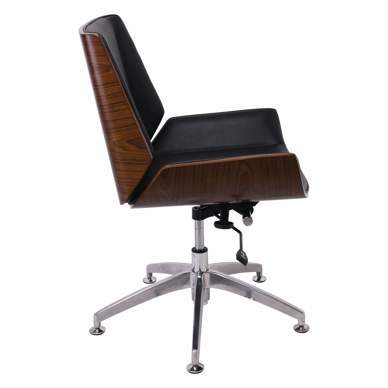 BF9860V Visitor Armchair Walnut/Pu Black - Image 4