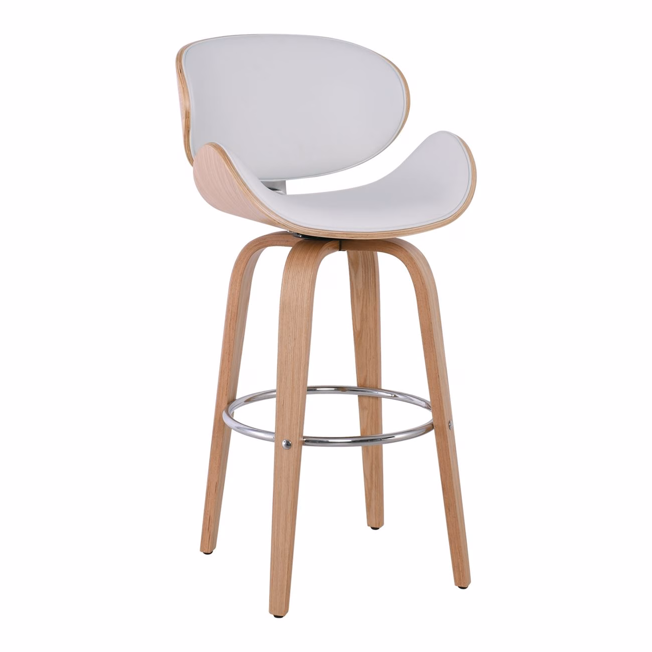 GOMEZ Bar Stool Natural/Pu White - Image 2