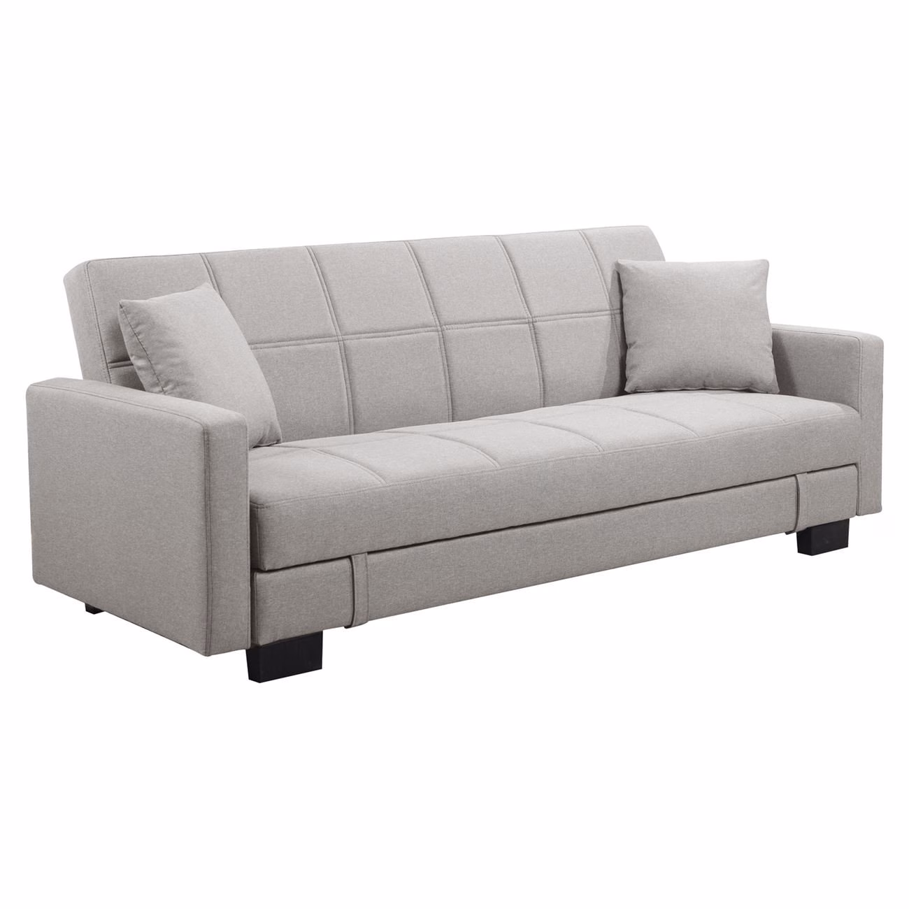 KELSO Sofabed w/Storage Fabric Light Grey - Image 2