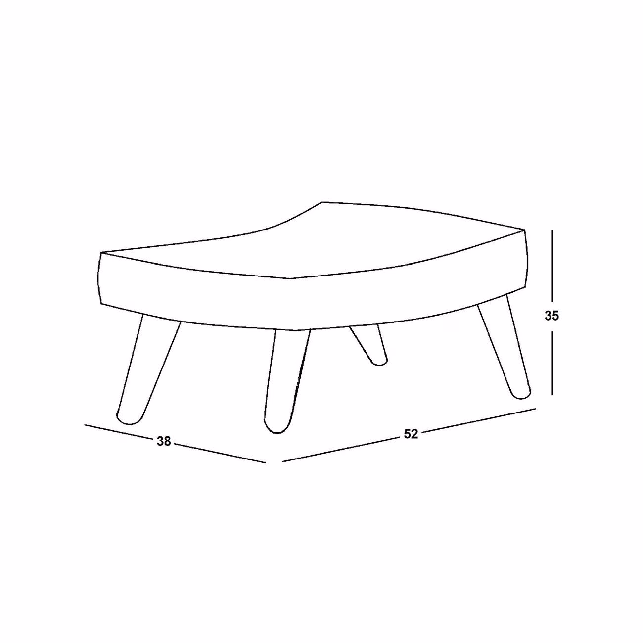 ALMA Stool Natural / Velure Light Blue (K/D) - Image 3