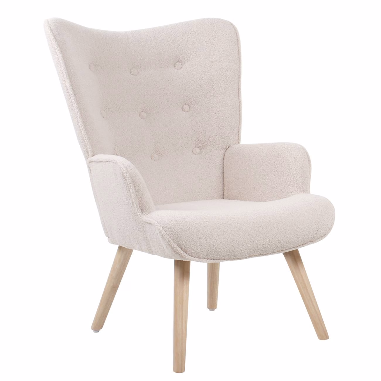 ALMA Armchair Natural / Teddy White Fabric (K/D) - Image 2