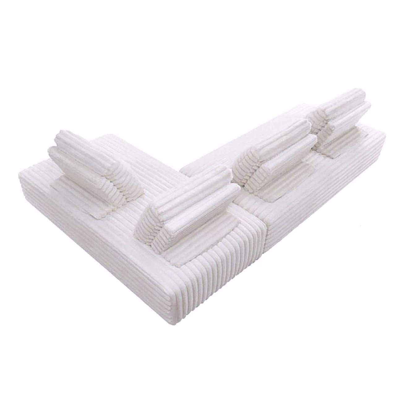 BRISTOL Multifunctional Corner Sofa Artificial Fur White - Image 5