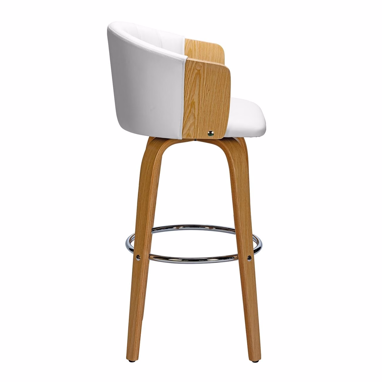 ENZO Bar Stool Natural/Pu White - Image 3