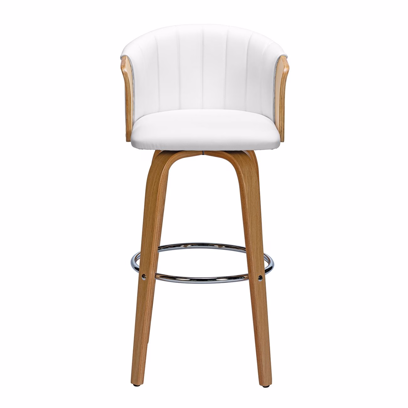 ENZO Bar Stool Natural/Pu White - Image 4