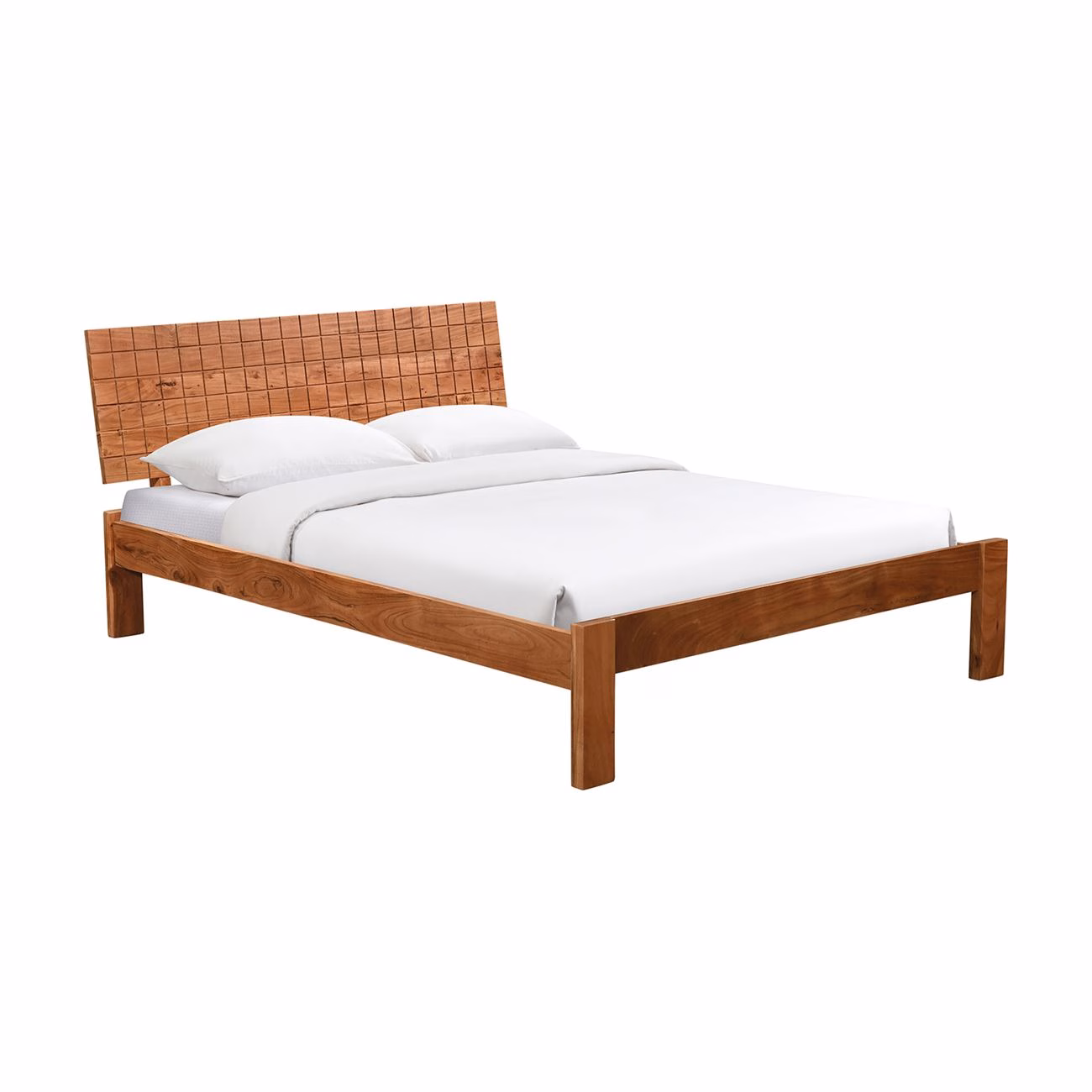 CAPITAL Bed (for Mattress 150x200cm) Acacia, Natural Finish - Image 2
