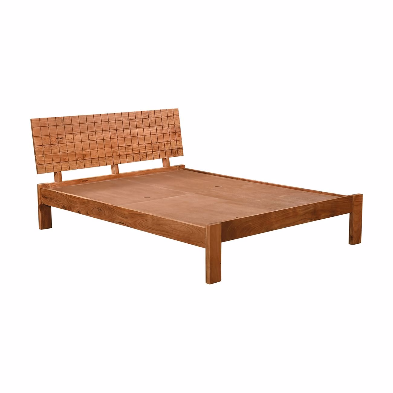 CAPITAL Bed (for Mattress 150x200cm) Acacia, Natural Finish - Image 3
