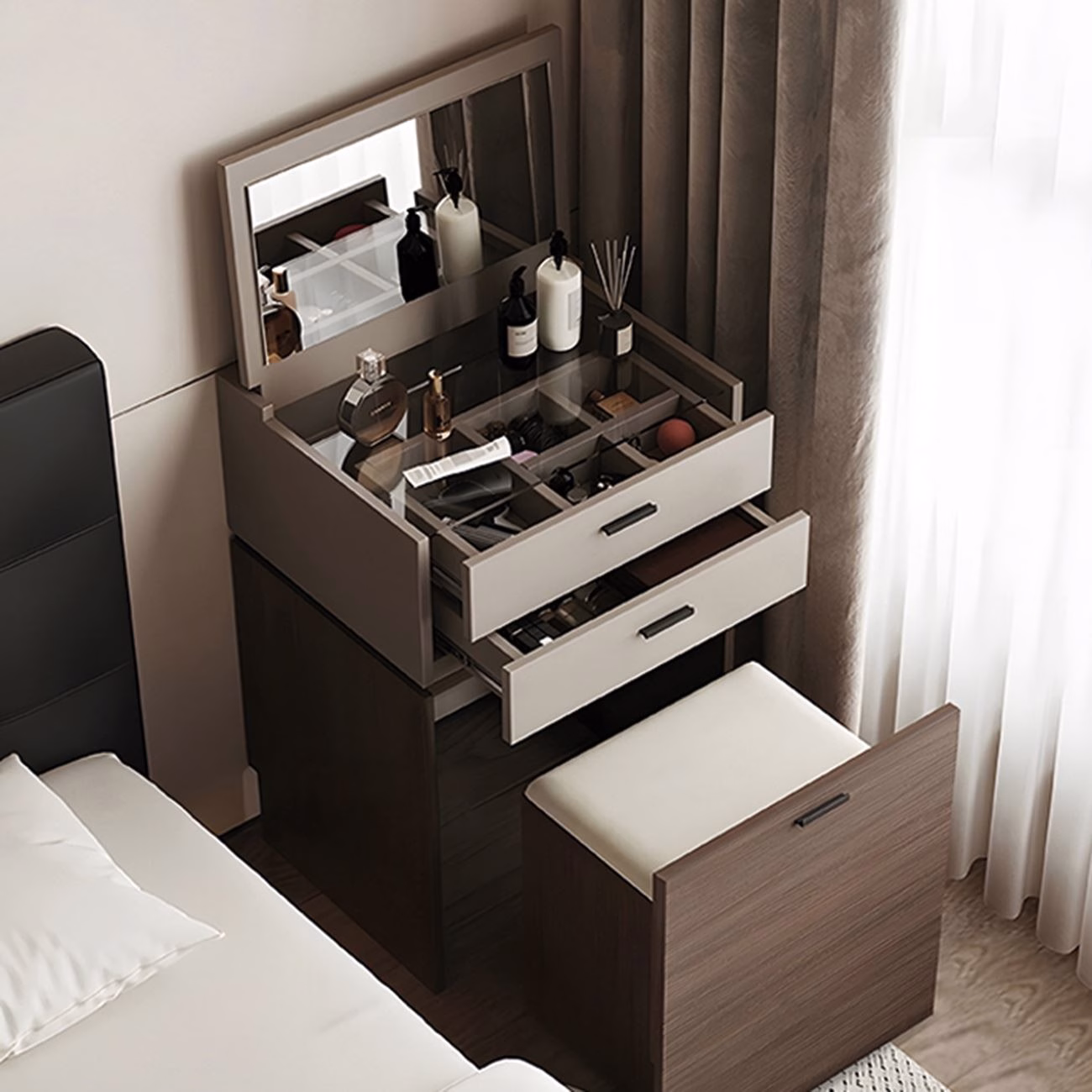 VANITY Dressing Table Sonoma Oak/Cream - Image 3