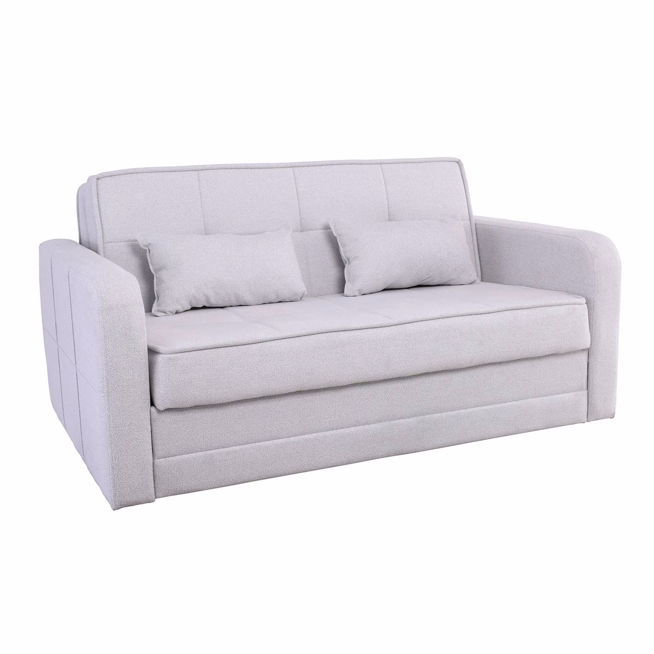 CAMAL Sofa-Bed with Storage 2-Seater / Fabric Light Grey - Image 2