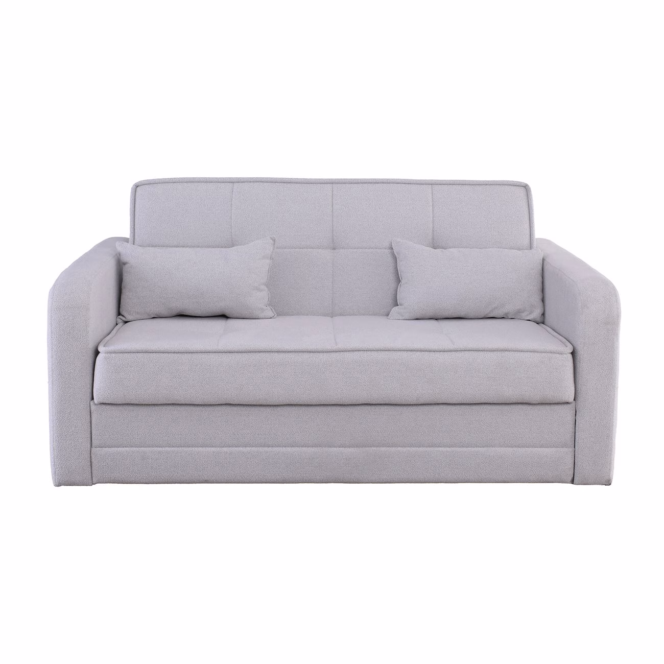 CAMAL Sofa-Bed with Storage 2-Seater / Fabric Light Grey - Image 3