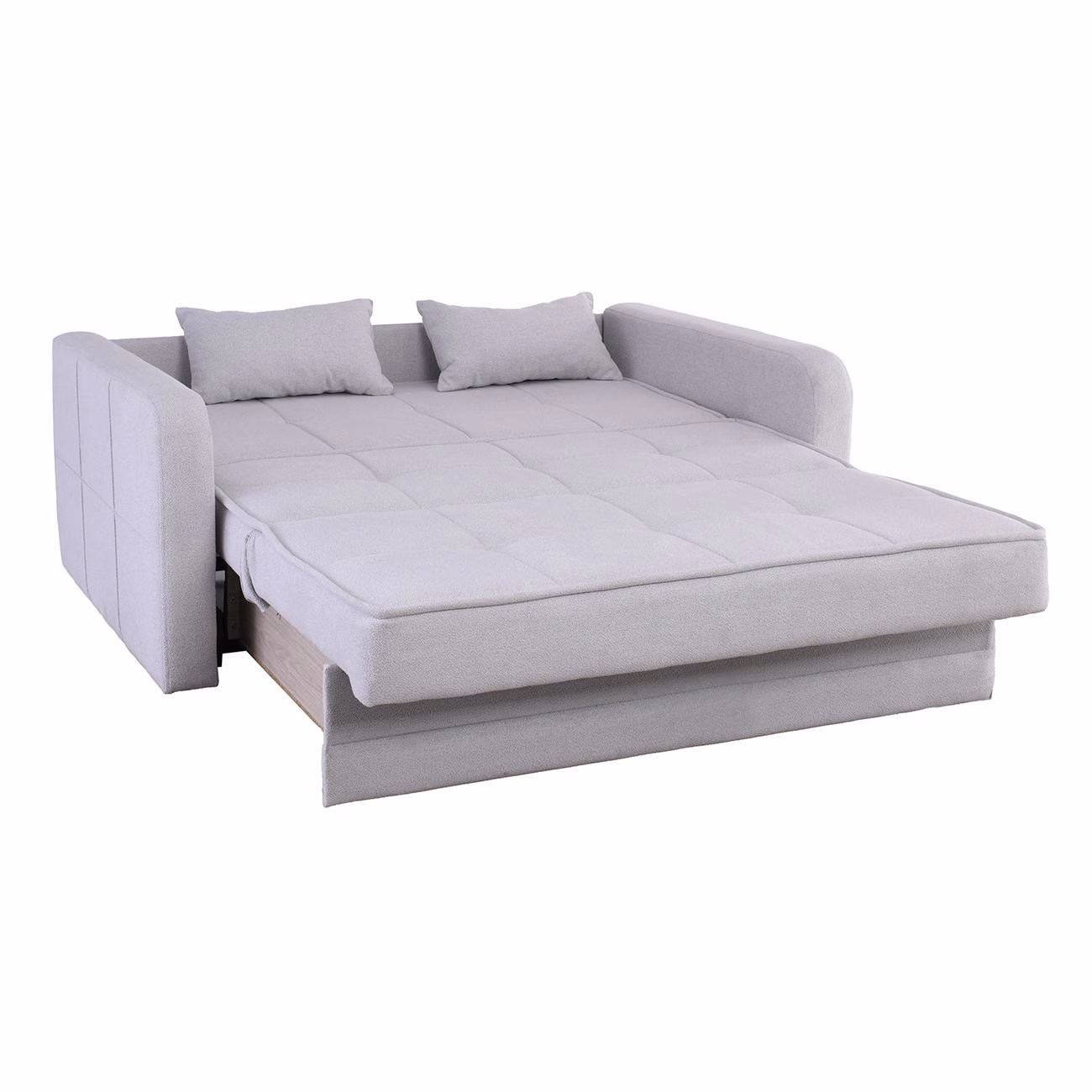 CAMAL Sofa-Bed with Storage 2-Seater / Fabric Light Grey - Image 4