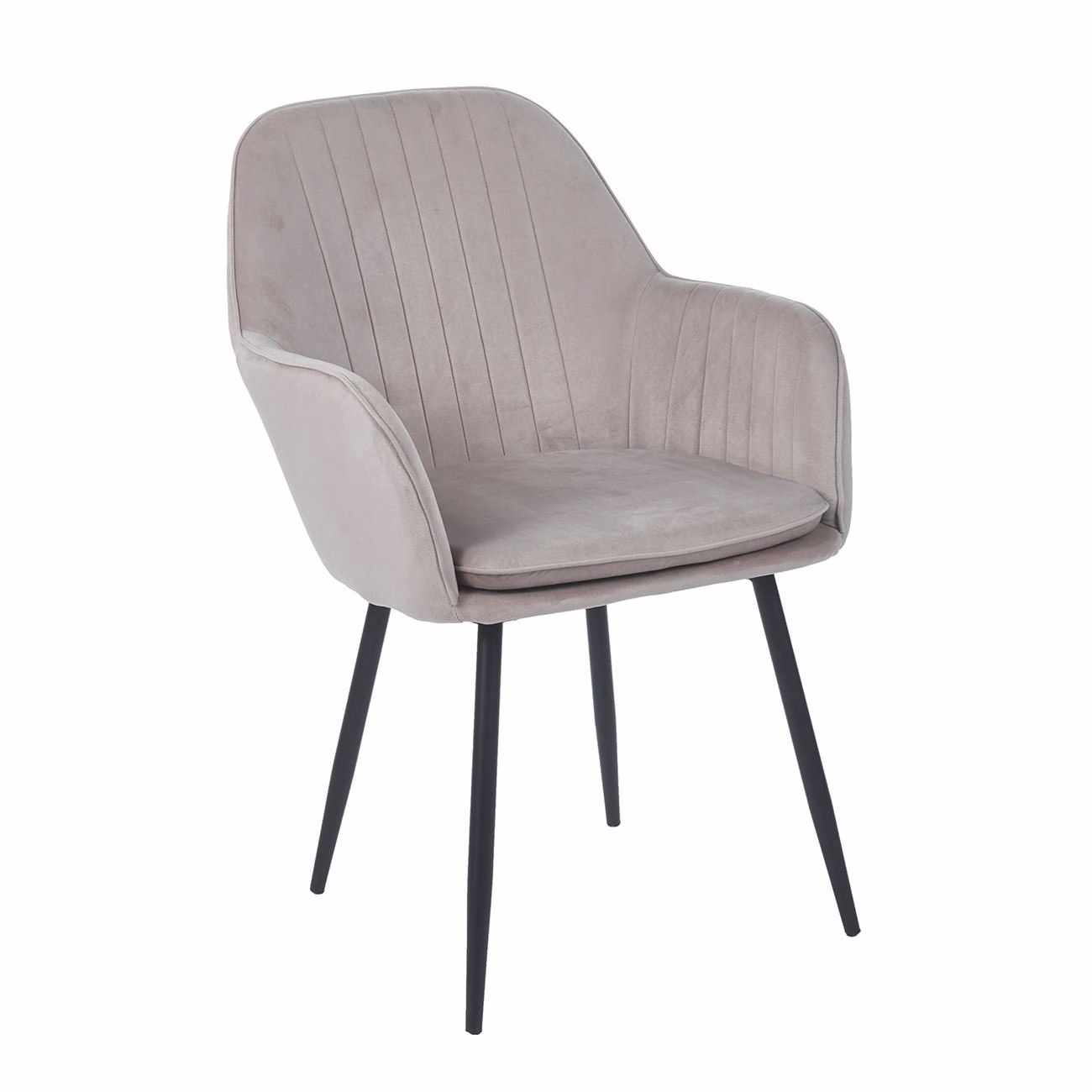 VALERY Armchair Metal Black/Fabric Velure Cappuccino - Image 2