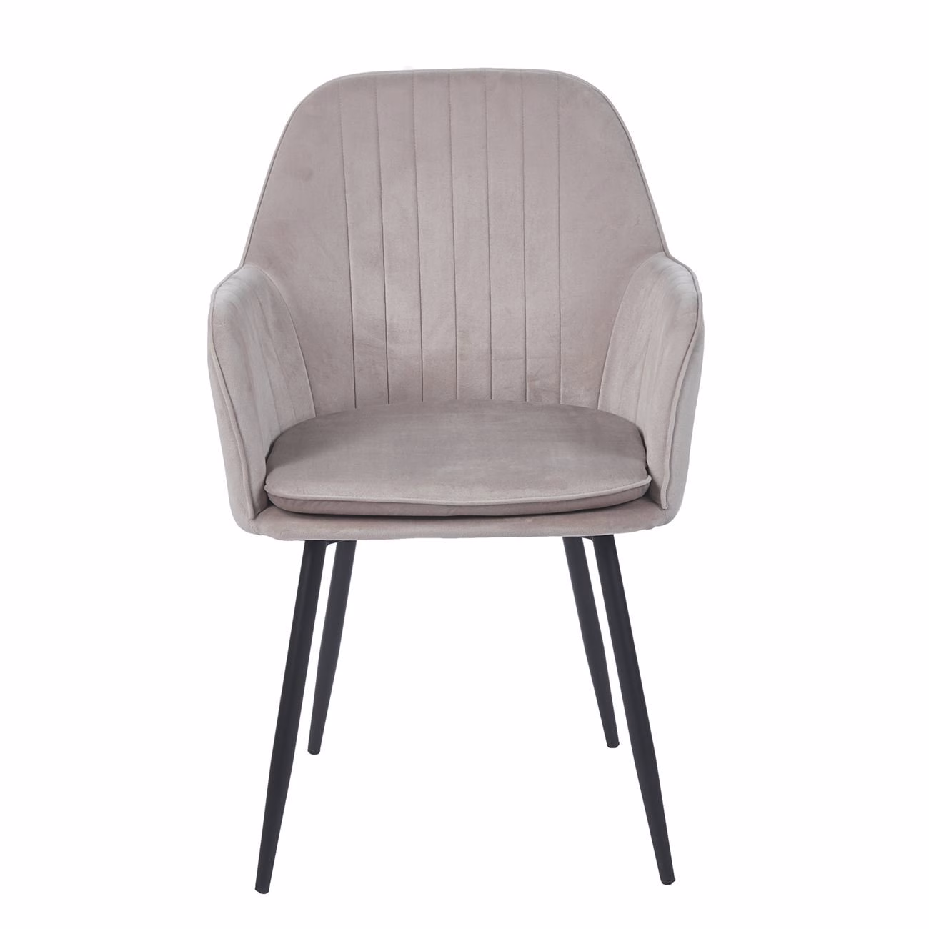 VALERY Armchair Metal Black/Fabric Velure Cappuccino - Image 4