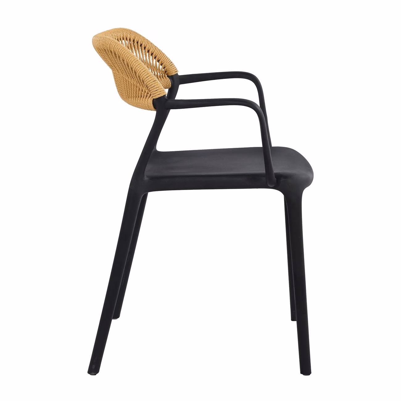 DOLLI Armchair PP-UV Black/Rope Wicker Natural - Image 3